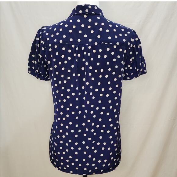 Forever 21 Polka Dot Neck Tie Bow Blouse, Size Small - Picture 3 of 8
